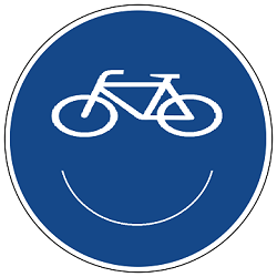 Illustration: Lachendes Fahrradverkehrszeichen