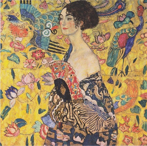 Bild: Dame mit Fächer, Gustav Klimt 1917/1918
