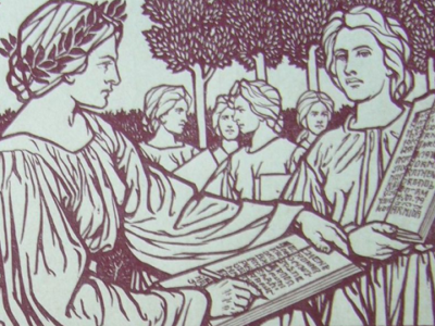 Illustrationsausschnitt: Titelbild "Aus fremden Zungen" von J.V. Cissarz