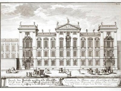 Illustration: Clam-Gallas Palais auf einer historischen Zeichnung