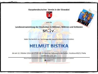 Ausstellungseinladung: Helmut Bistika in Prag
