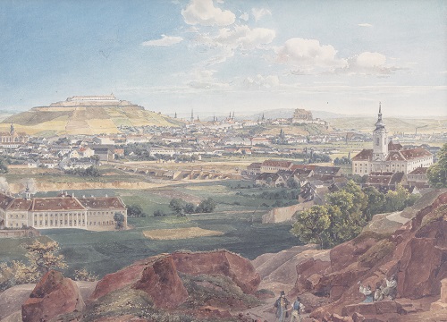 Bild: Eduard Gurk - Brünn com Roten Berg aus. 1839