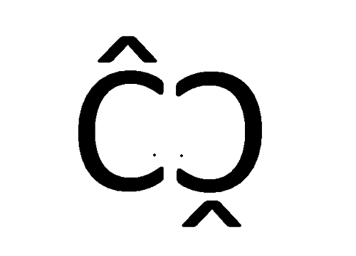 Illustration: C mit Häkchen und horizontal und vertikal gespiegeltes C mit Zirkumflex