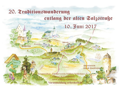 Plakat zur Wanderung - Bild: Förderverein Schloss Schlettau