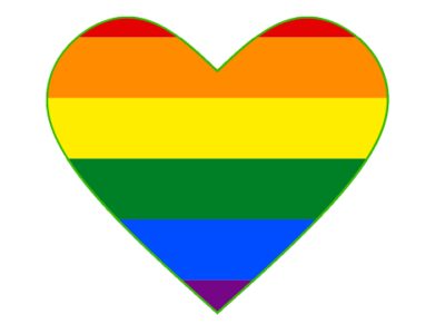 Grafik: Herz mit Regenbogenfarben
