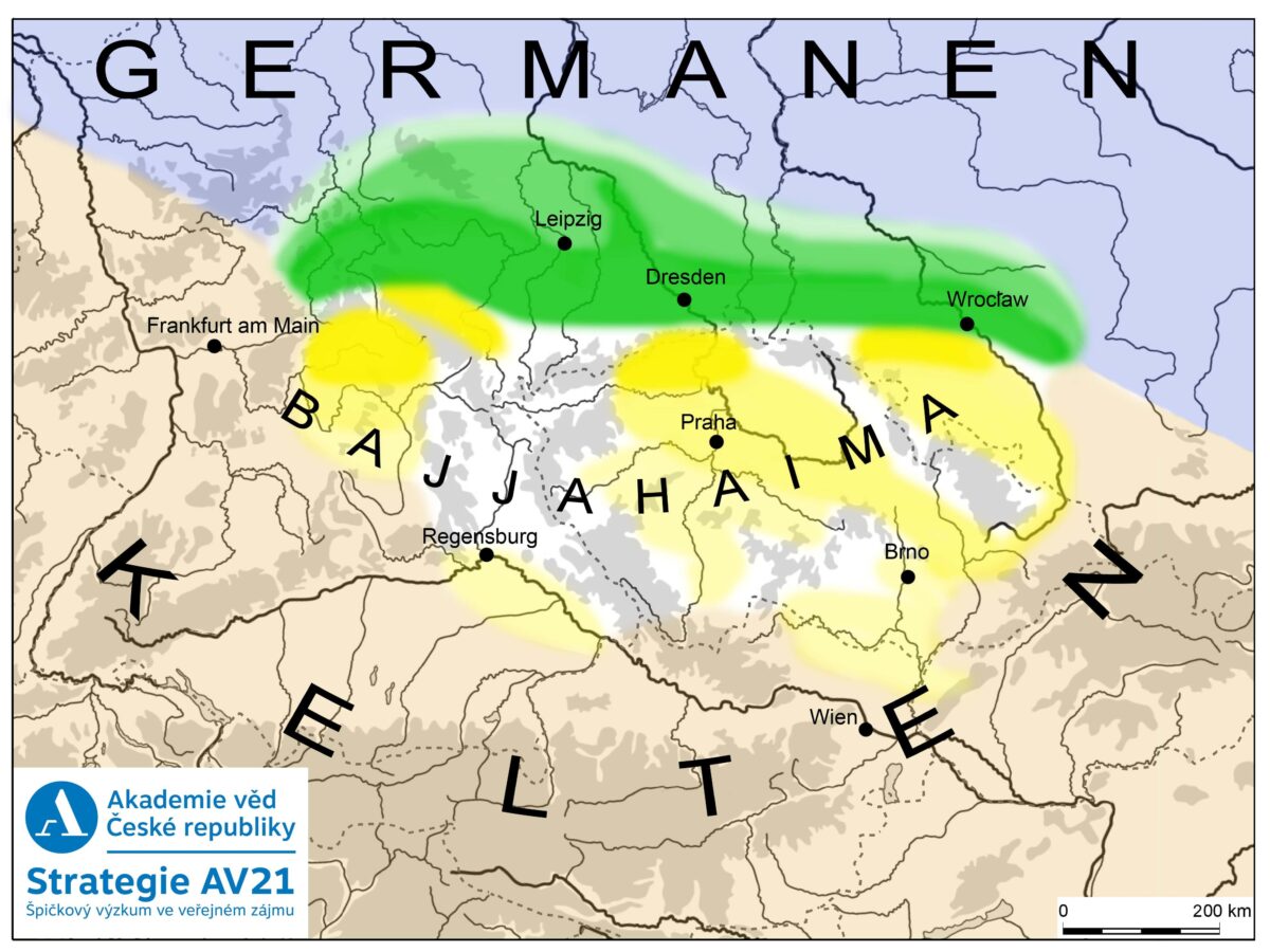Illustration: Karte des möglichen Bajjahaima-Gebiets - Bild: Akademie der Wissenschaften/Vladimír Salač