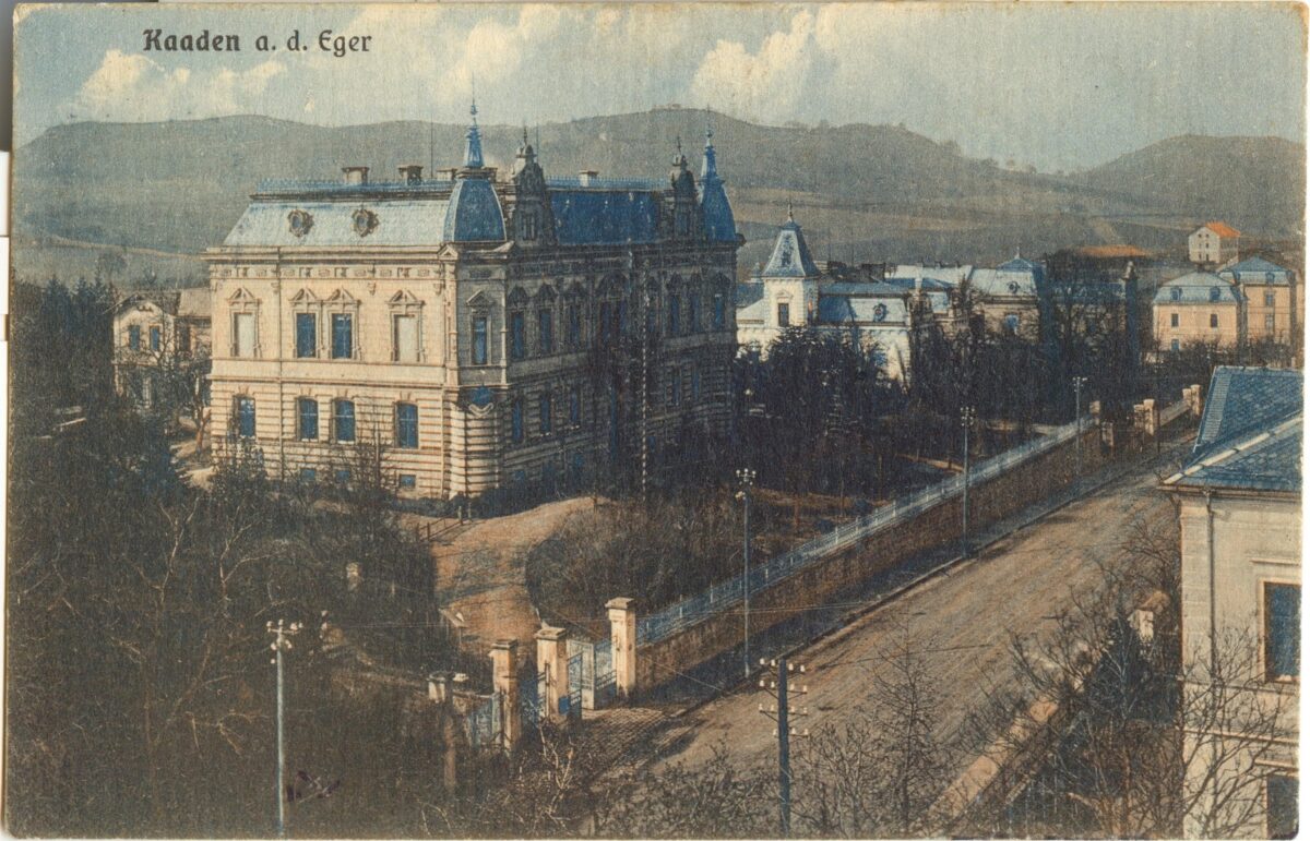 Historische Postkarte: Blick auf Kaaden 1889 / Bild: gemeinfrei/Wikipedia