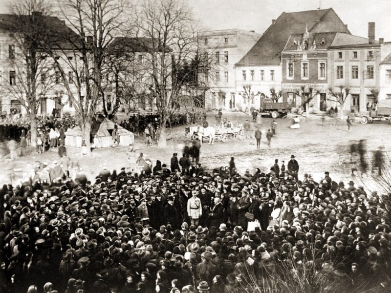 Die tschechoslowakische Armee kurz nach der Besetzung des Hultschiner Ländchens am 4. Februar 1920, Foto: Muzeum Hlučínska