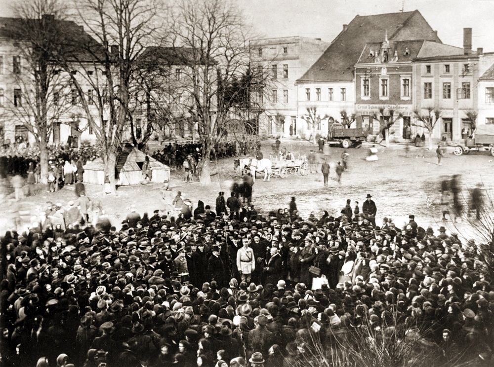 Die tschechoslowakische Armee kurz nach der Besetzung des Hultschiner Ländchens am 4. Februar 1920, Foto: Muzeum Hlučínska