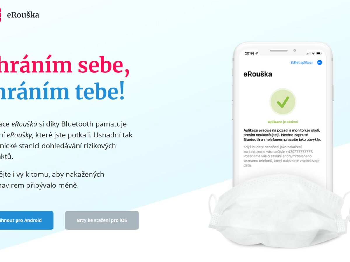 "Ich schütze mich - ich schütze dich", lautet der Slogan der E-Maske - Foto: https://erouska.cz/