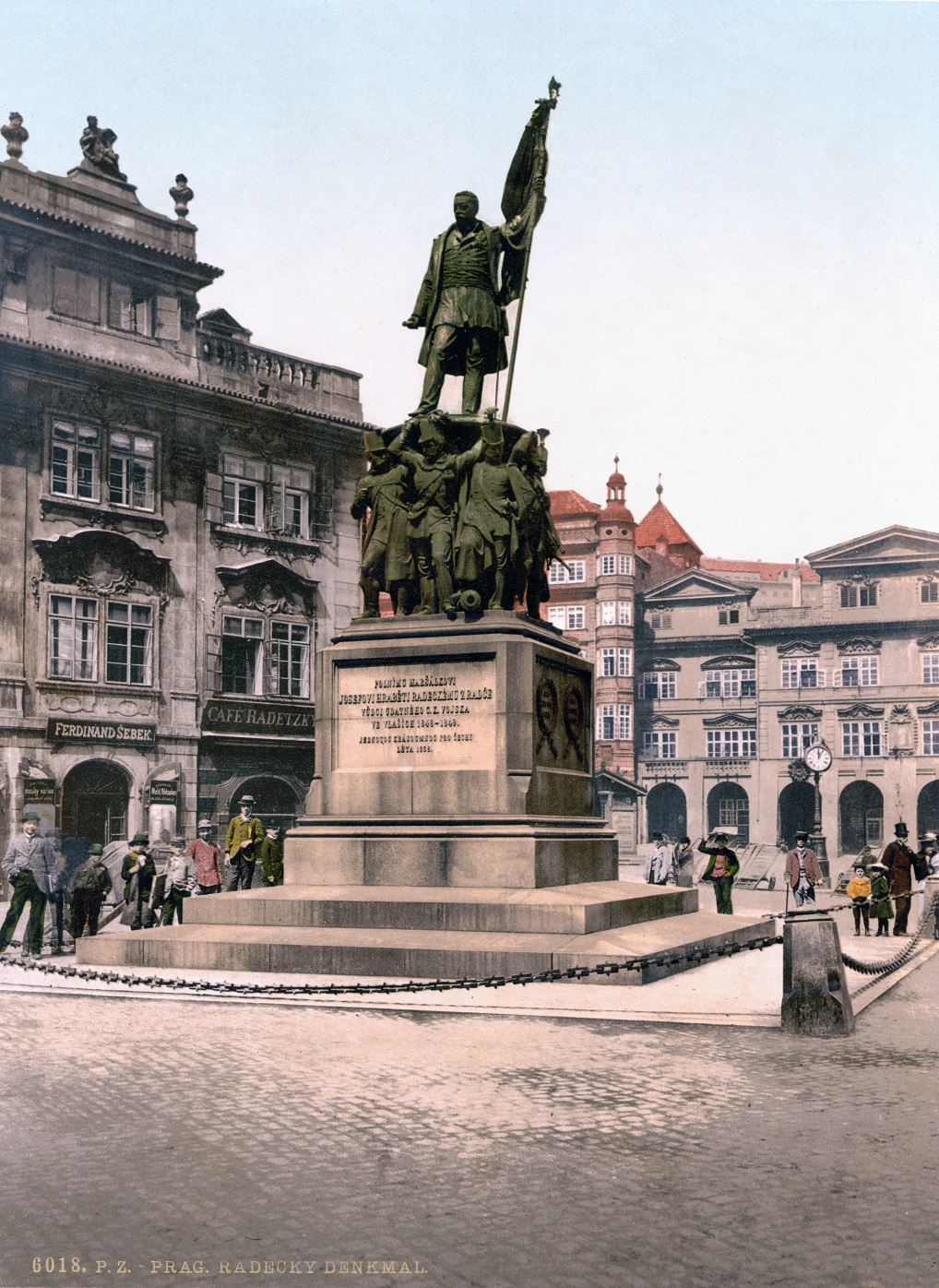 Das Radetzký-Denkmal auf der Prager Kleinseite um 1900. Foto: Wikimedia Commons (gemeinfrei)
