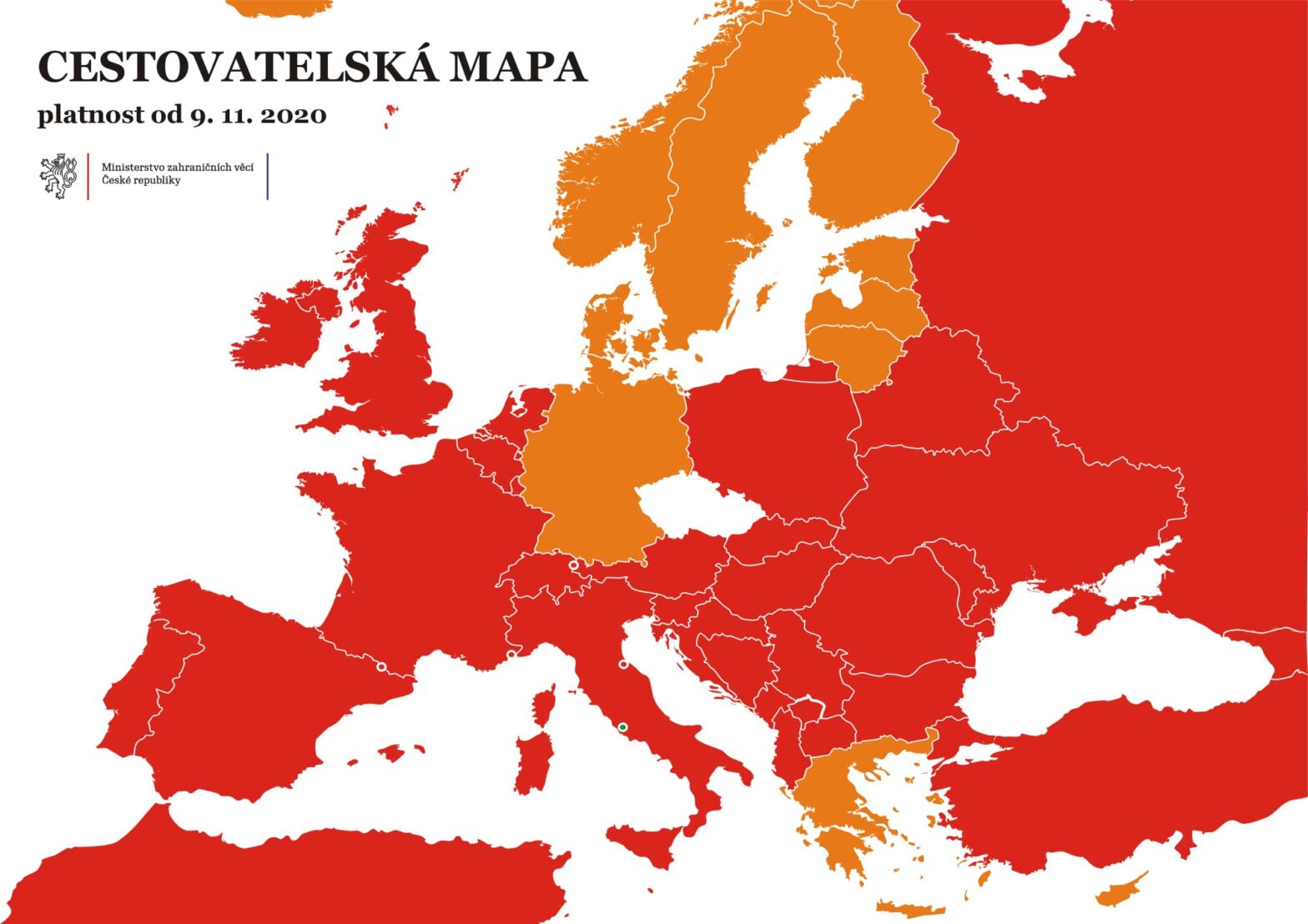 Tschechien gleicht seine Corona-Reiseampel an europäische Regelungen an. Foto: Tschechisches Außenministerium
