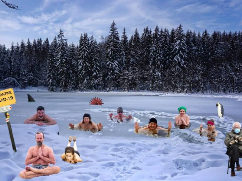 Spaß ist immer dabei, wenn sich die Gruppe zum Eisbaden trifft. Foto: privat