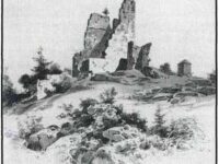 Historische Ansicht der Burg Bayreck um 1840. Foto: WikimediaCommons/ gemeinfrei