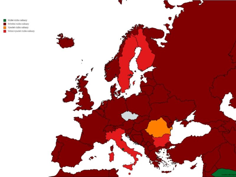 Bildunterschrift: Fast die ganze EU fällt in die dunkelrote Kategorie. Bild: Ministerstvo zdravotnictví ČR