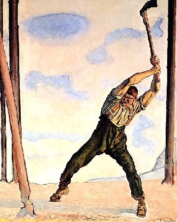 „Holzfäller“, Gemälde von Ferdinand Holler (1910). Foto: Wikimedia Commons/ gemeinfrei