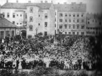 Der Volkshaus-Garten zur Zeit des Streiks. Foto: Hanna Zakhari