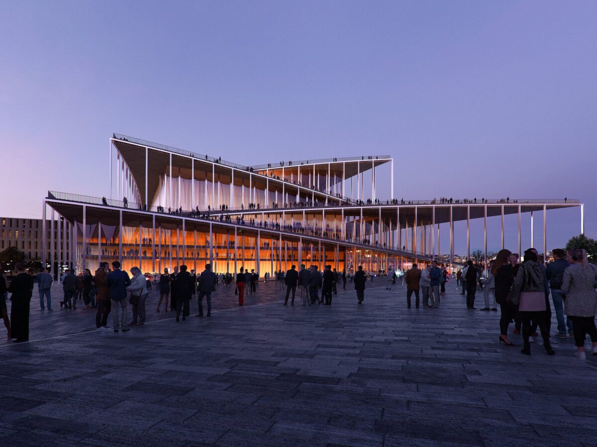 Bis 2032 soll am Prager Moldau-Ufer eine neue Philharmonie entstehen. Foto: IPR Praha/ Bjarke Ingels Group (BIG)