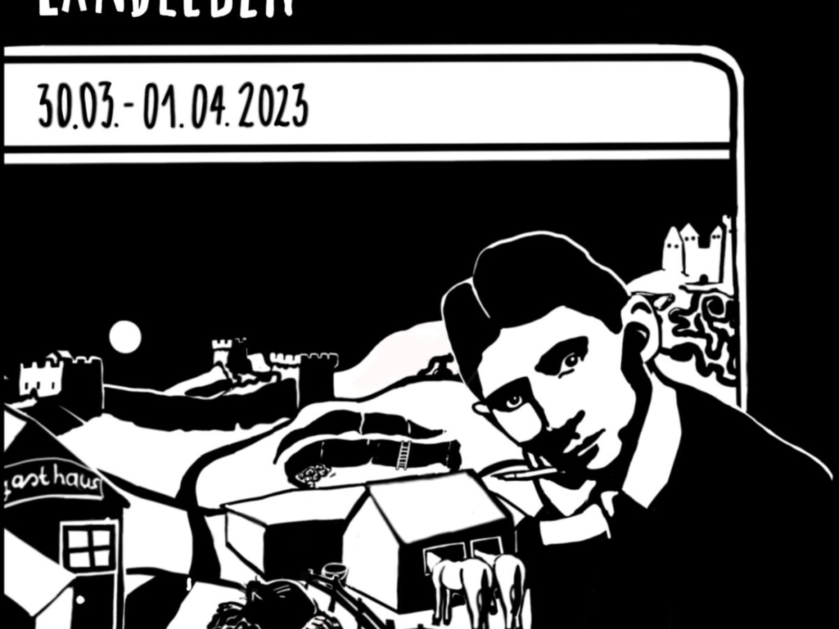 Plakat zur Kafka-Tagung vom 30. März bis 1. April 2023 im Prager Goethe-Institut.