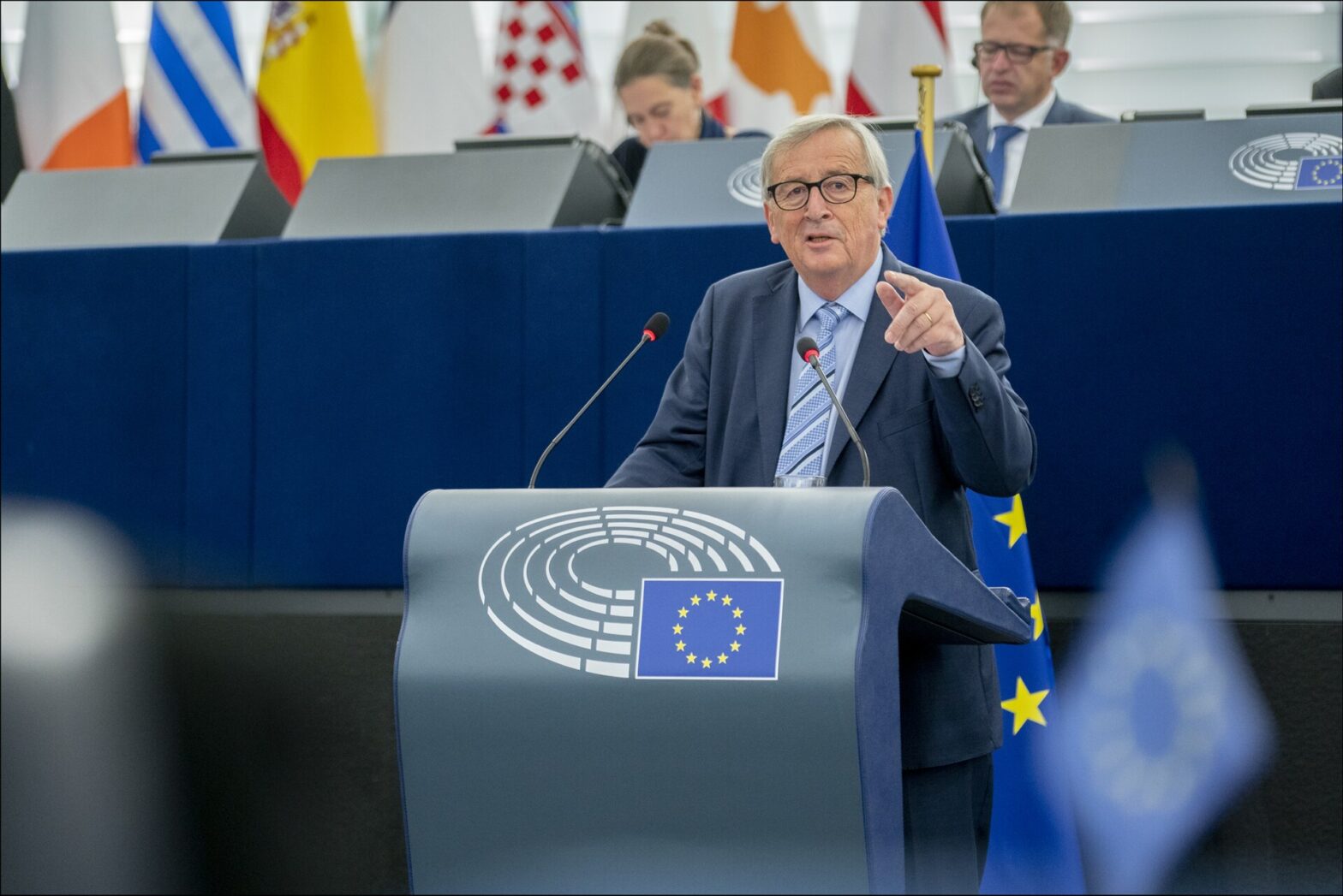 Jean-Claude Juncker im Oktober 2019 bei einer Diskussion im Europäischen Parlament. Bis Ende November 2019 war Juncker Präsident der Europäischen Kommission. Foto: Von European Parliament from EU - MEPs assess Juncker Commission, CC BY 2.0, https://commons.wikimedia.org/w/index.php?curid=83295073