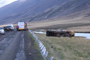 Am Freitag verunglückte auf Island ein Bus mit tschechischen Touristen. 12 Personen wurden verletzt, zwei befinden sich noch auf der Intensivstation. Foto: Icelandmonitor