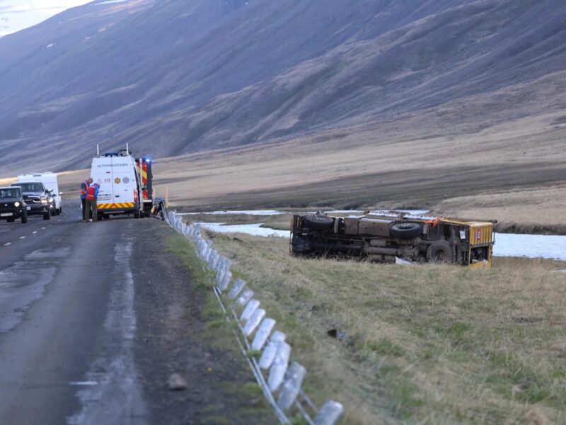 Am Freitag verunglückte auf Island ein Bus mit tschechischen Touristen. 12 Personen wurden verletzt, zwei befinden sich noch auf der Intensivstation. Foto: Icelandmonitor