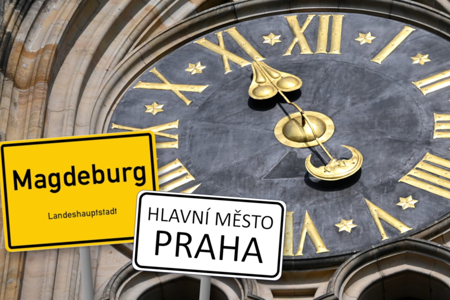 Was eine Uhr, Magdeburg und Prag gemeinsam haben? Foto: Hendrik Heidrich