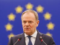 Polens Premierminister Donald Tusk bei einer Rede im Europaparlament. Polen hat in der ersten Jahreshälfte 2025 die EU-Ratspräsidentschaft inne. Foto: ČTK / DPA / Philipp von Ditfurth