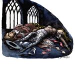Die Familie der Burg Blanz wurde einst mit einem Fluch belegt. Zeichnung: Jiří Bernard
