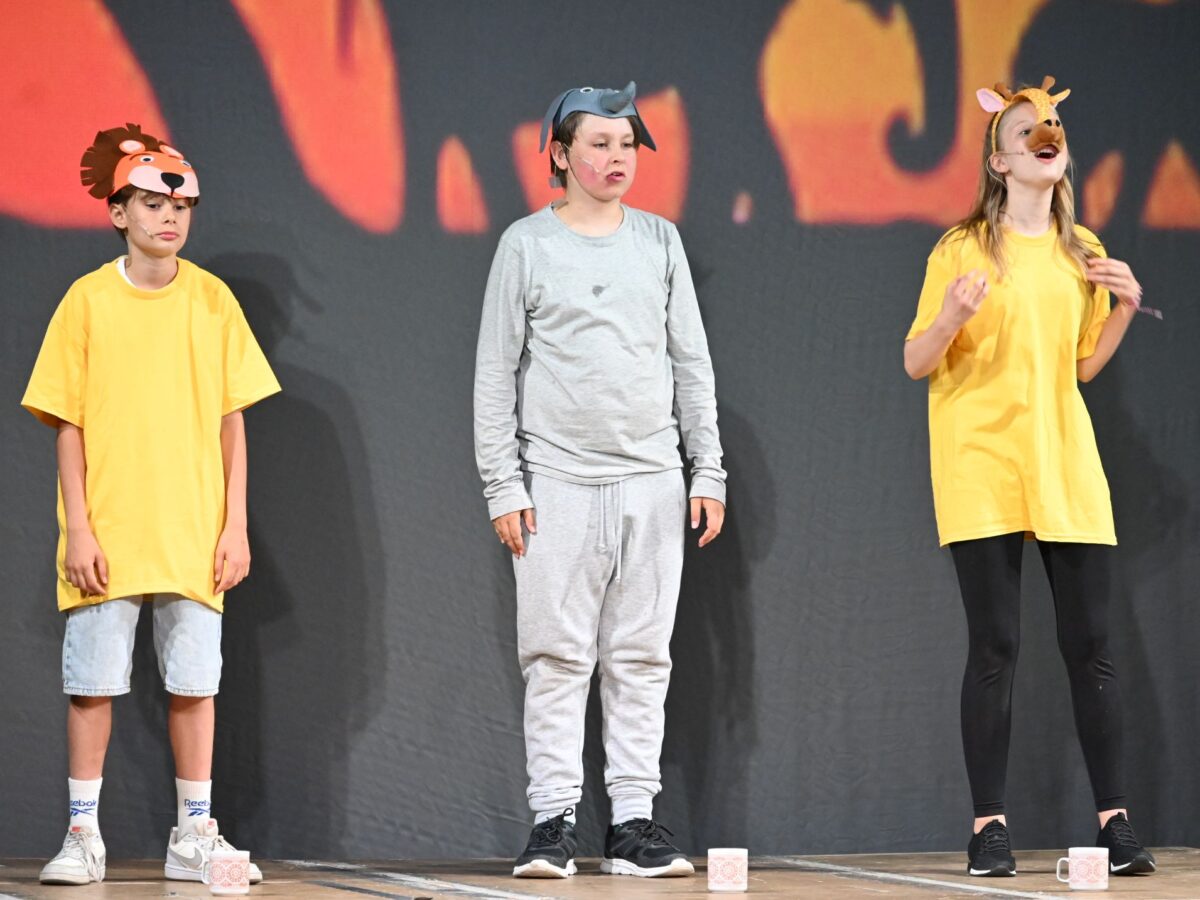 Im Mittelpunkt von „Konferenz der Tiere“ stehen der Löwe Alois, der Elefant Oskar und die Giraffe Leopold.