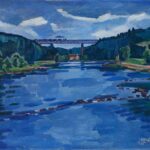 Špála, Václav: Krajina u Červené nad Vltavou (Landschaft bei Tscherwena an der Moldau). Die Ausstellung in der Reithalle der Prager Burg würdigt die kulturelle und nationale Bedeutung der Moldau (tsch. Vlatva) für Tschechien.