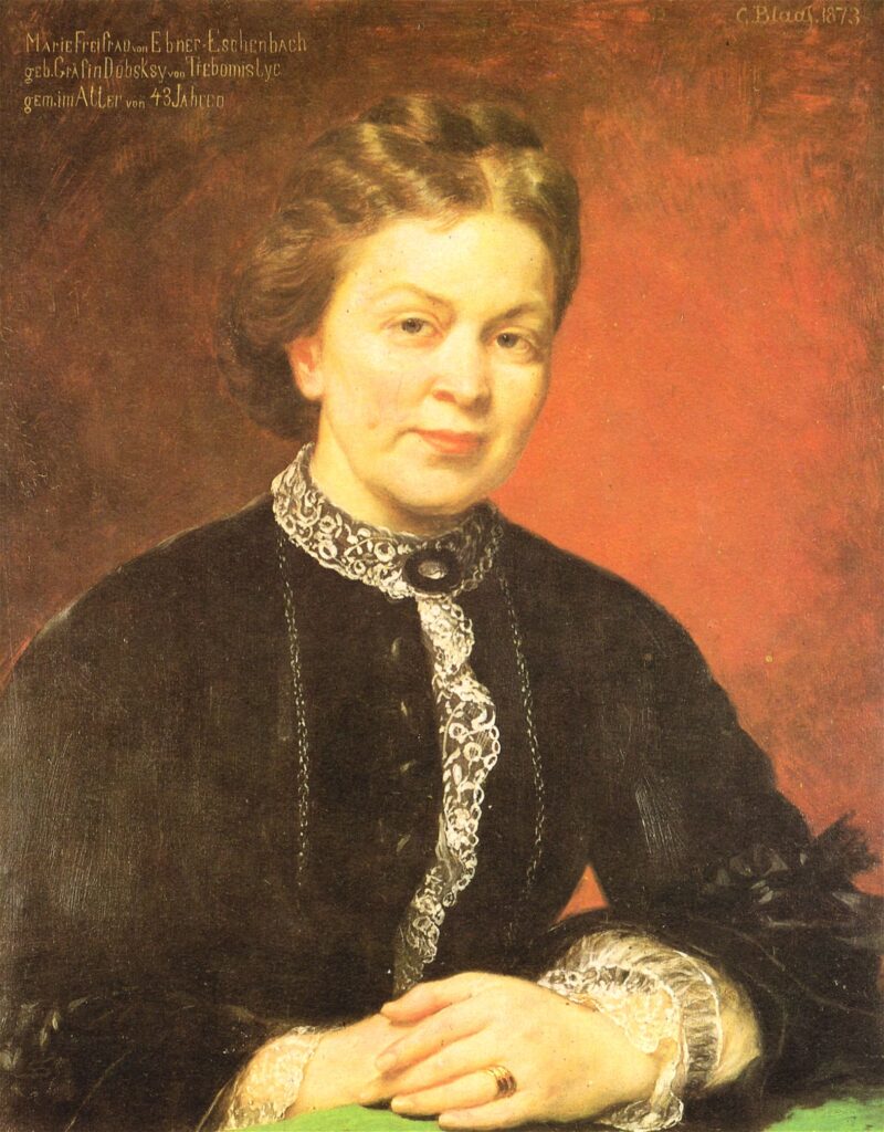 Karl von Blaas: Marie Freifrau von Ebner-Eschenbach, Öl auf Leinwand, 1873