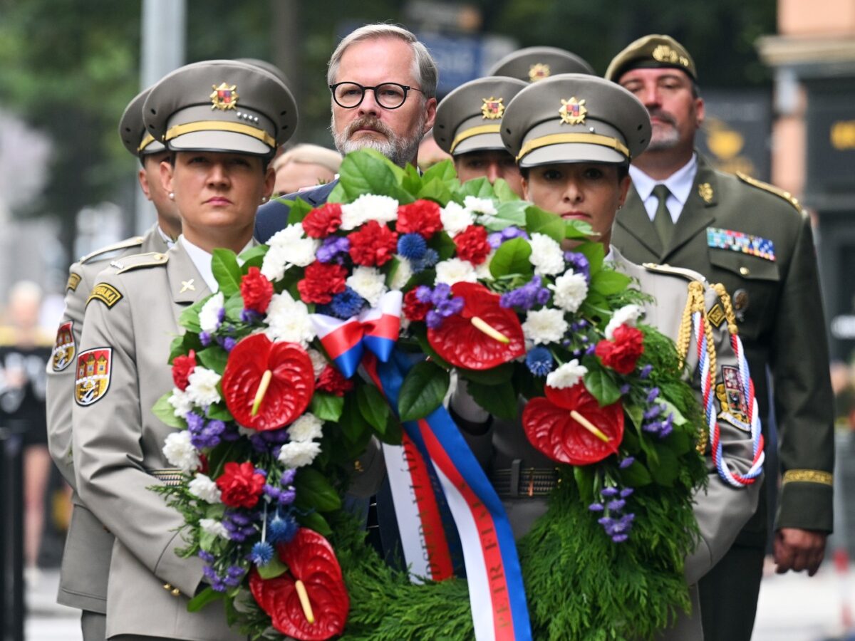 Premierminister Petr Fiala bei der Gedenkveranstaltung am 21. August in Prag. Foto: ČTK / Říhová Michaela
