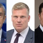 Andrej Babiš (ANO), Filip Turek (Motoristen) und Tomio Okamura (SPD) (v.l.n.r.) verhandeln über eine gemeinsame Regierung.