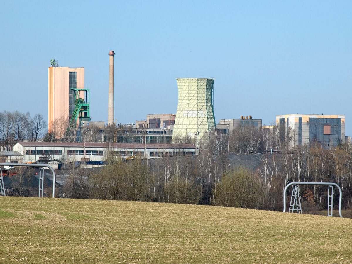 Die Steinkohlegrube Důl ČSM in Steinau (Stonava) in Mährisch-Schlesien.