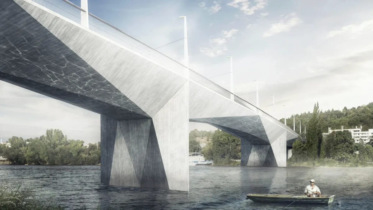So soll die neue Dvorecký-Brücke in Prag final aussehen.