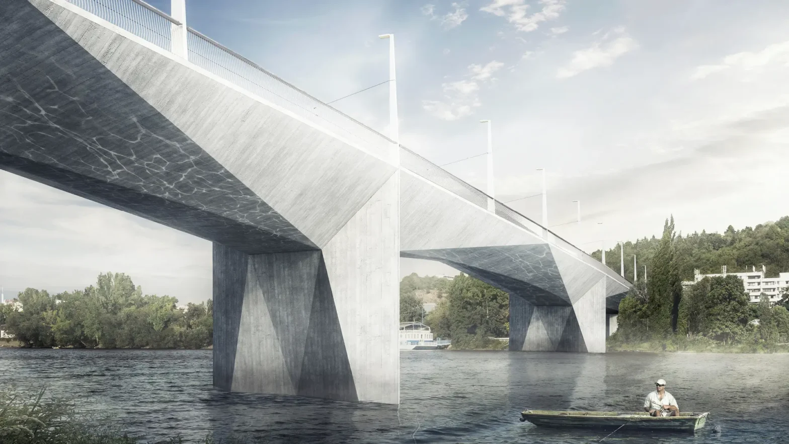 So soll die neue Dvorecký-Brücke in Prag final aussehen.