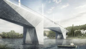 So soll die neue Dvorecký-Brücke in Prag final aussehen.