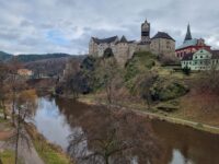 Burg Elbogen (Loket) an der Eger.