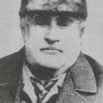 Schwarz-weiß Porträt von Joseph Spielmann (1801 – 1888), der das Dorf Spillville in Iowa gründete, wo sich viele Auswanderer aus Böhmen niederließen.