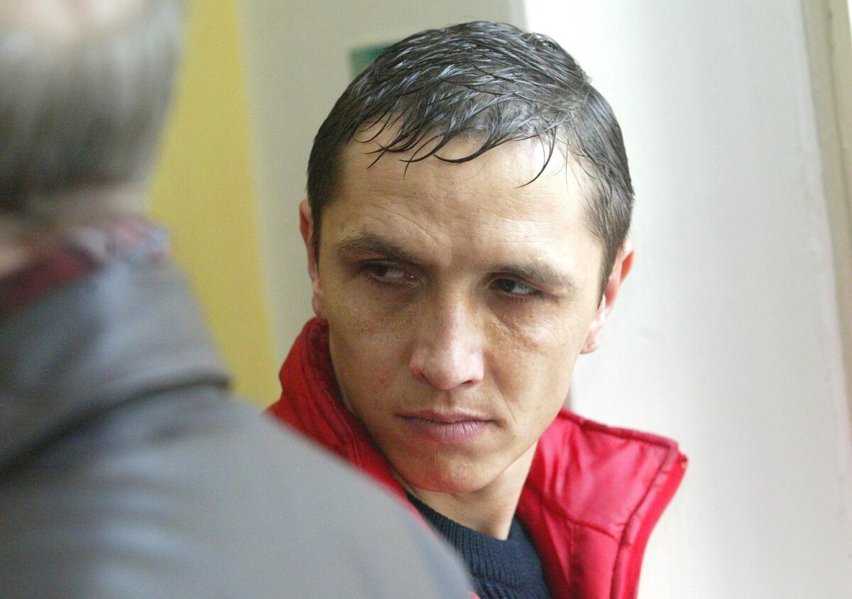 Jiří Straka vor dem Kreisgericht in Troppau (Opava).