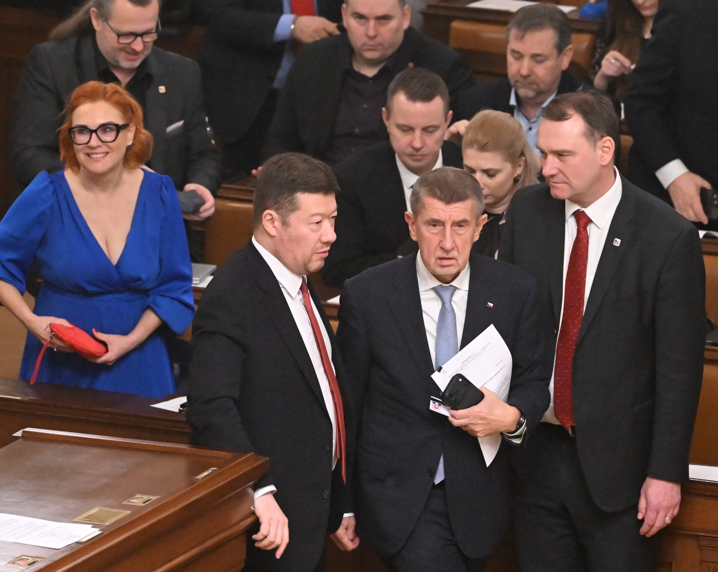 Von links: Parlamentspräsident Tomio Okamura (SPD) und Premierminister Andrej Babiš (ANO) am Donnerstag im Abgeordnetenhaus. Beide Politiker bleiben durch ihre Immunität vor Strafverfolgung geschützt.