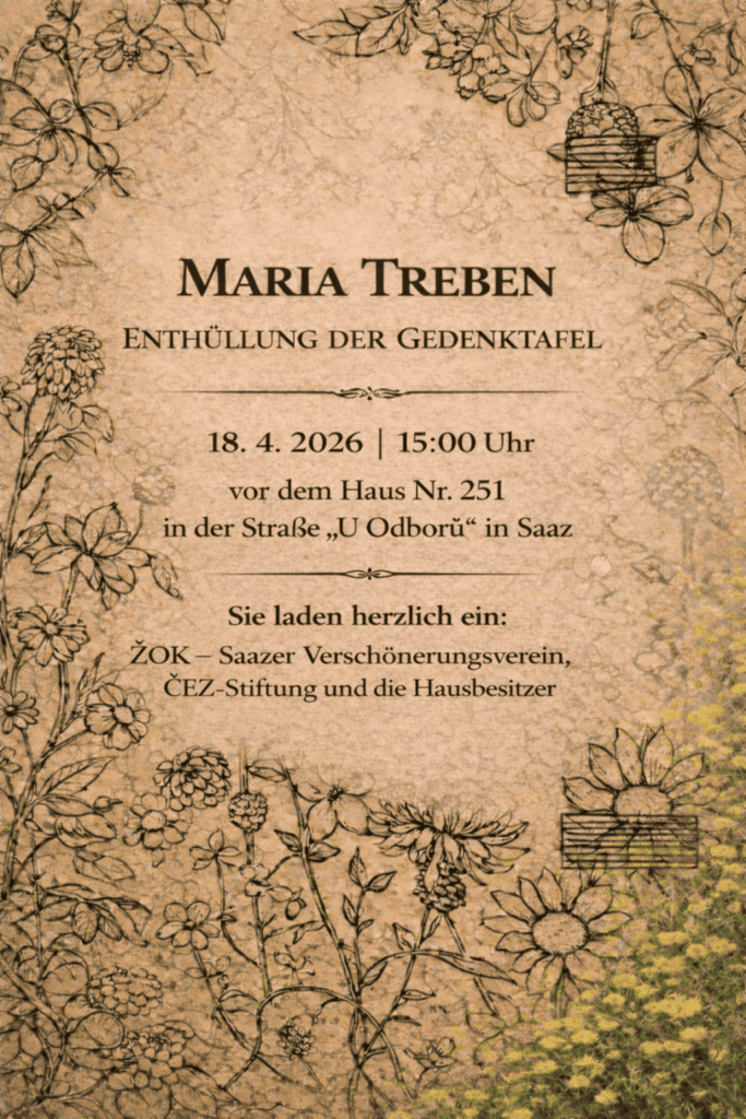Am 18. April lädt der Verein ŽOK zur feierlichen Enthüllung einer Gedenktafel für Maria Treben ein.