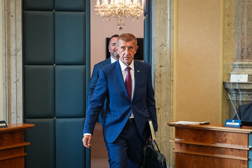 Regierungschef Andrej Babiš (ANO) bei der Kabinettssitzung am Montag, den 17. August 2026.
