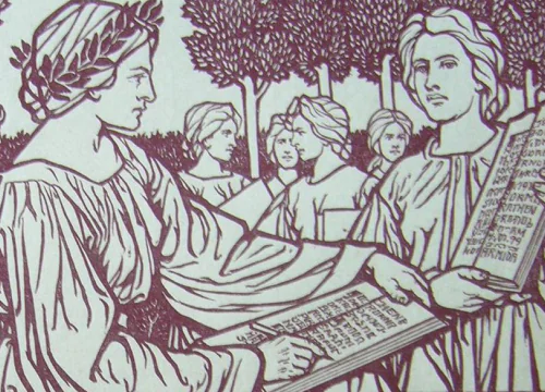 Illustrationsausschnitt: Titelbild "Aus fremden Zungen" von J.V. Cissarz