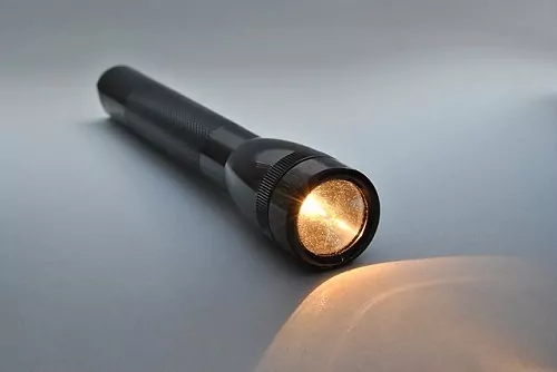 Foto: Leuchtende Taschenlampe