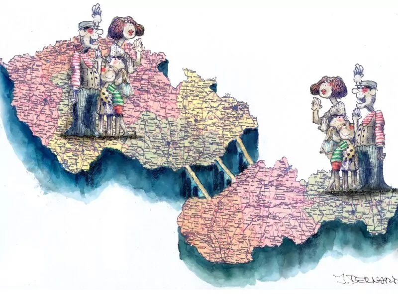 Illustration: Teilung der Tschechoslowakei - Illustration: Jiří Bernard