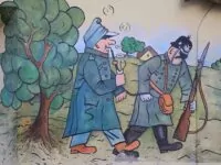 Hašeks berühmter Protagonist Schwejk unterwegs / Øyvind Holmstad, CC BY-SA 3.0/Wikipedia