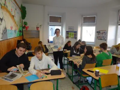 Ulrike Strigl mit den Schülerinnen und Schülern des Workshops - Foto: Klára Smékalová
