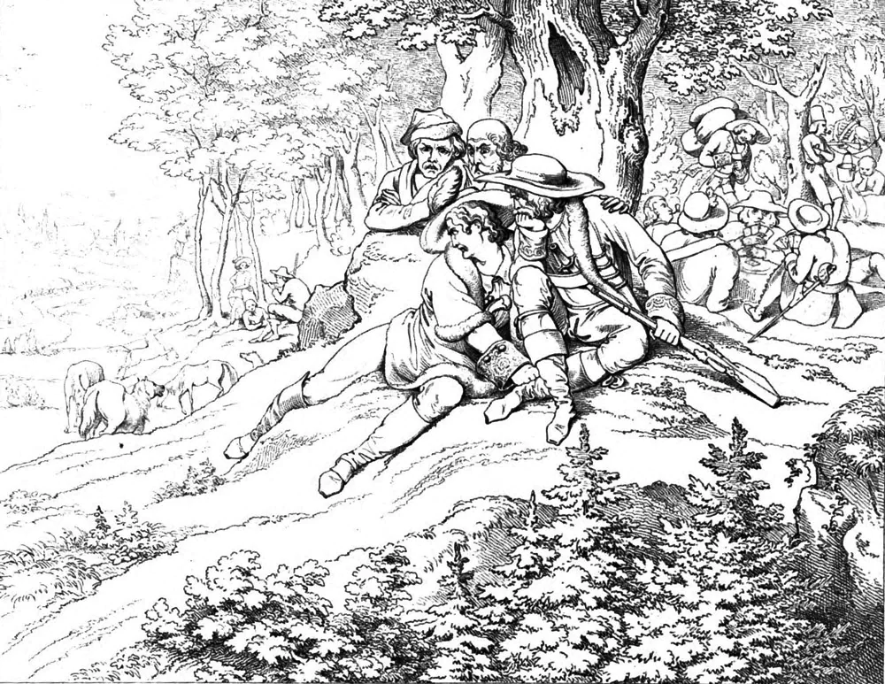 Szene aus Schillers Drama „Die Räuber“ (1782). Foto: Friedrich Schiller Archiv Weimar